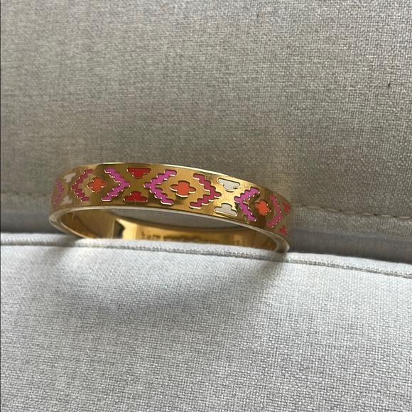 Kate Spade Gold and Pink Patterned Bangle - Picture 1 of 3